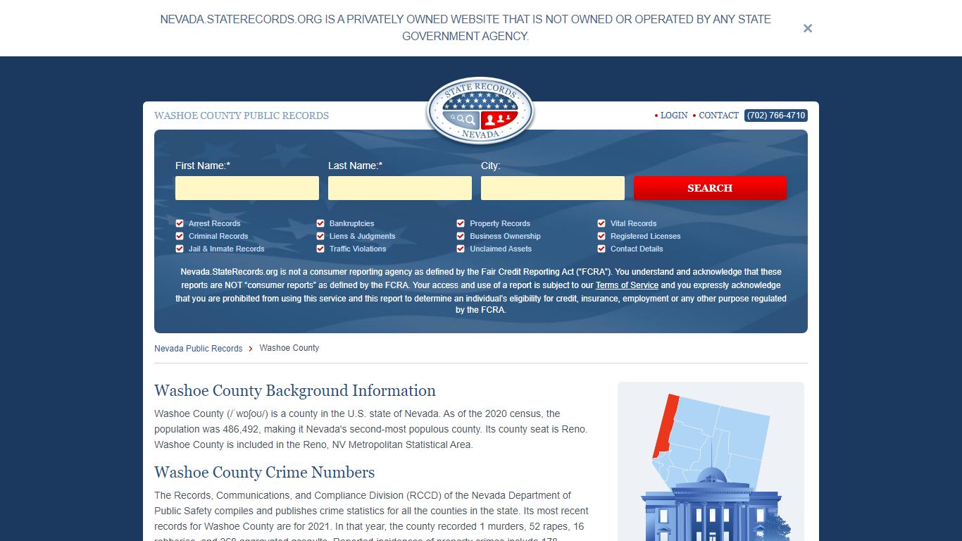 Washoe County Arrest, Court, and Public Records | StateRecords.org